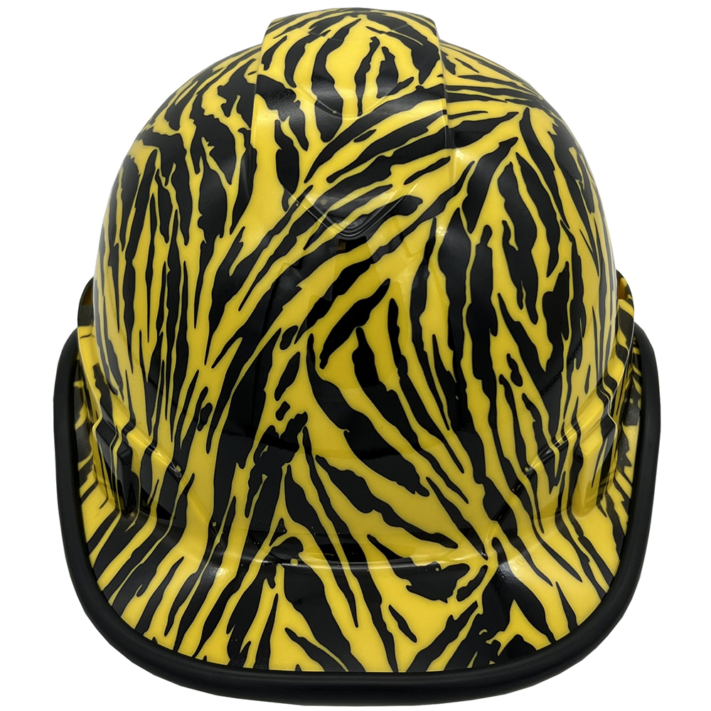 Tiger Yellow Hydro Dipped Cap Style Hard Hat - Edge Front