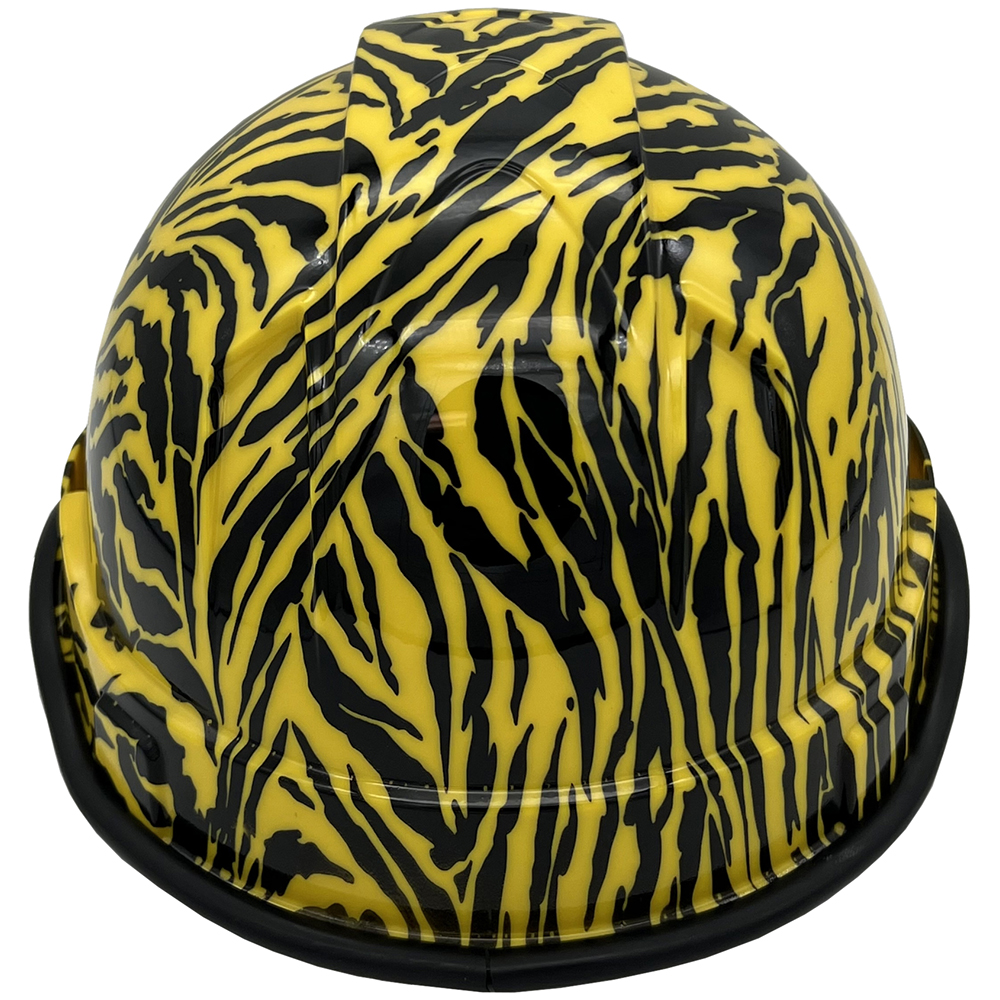 Tiger Yellow Hydro Dipped Cap Style Hard Hat - Edge Back