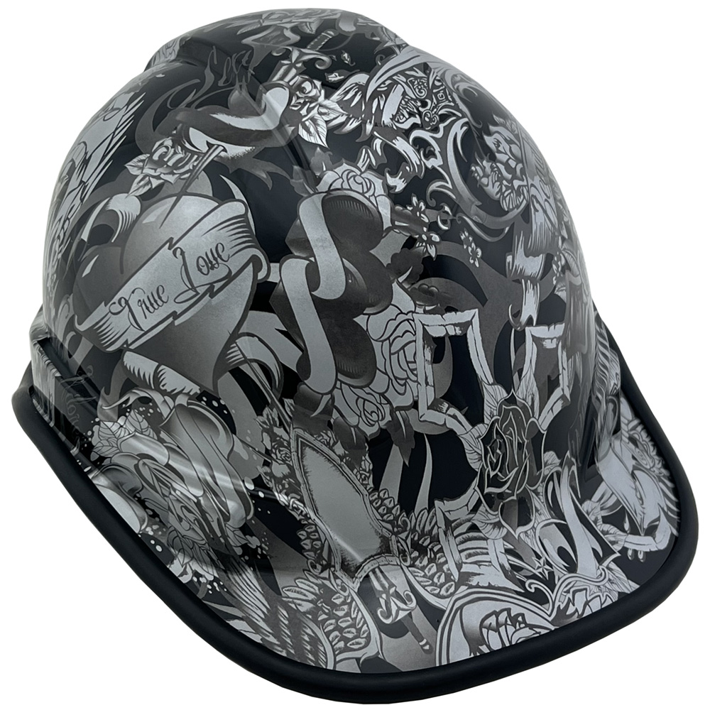 Tattoo Silver Hydro Dipped Hard Hats Cap Style Oblique 2 with edge Tattoo Silver Hydro Dipped Hard Hats Cap Style Oblique 2 with edge