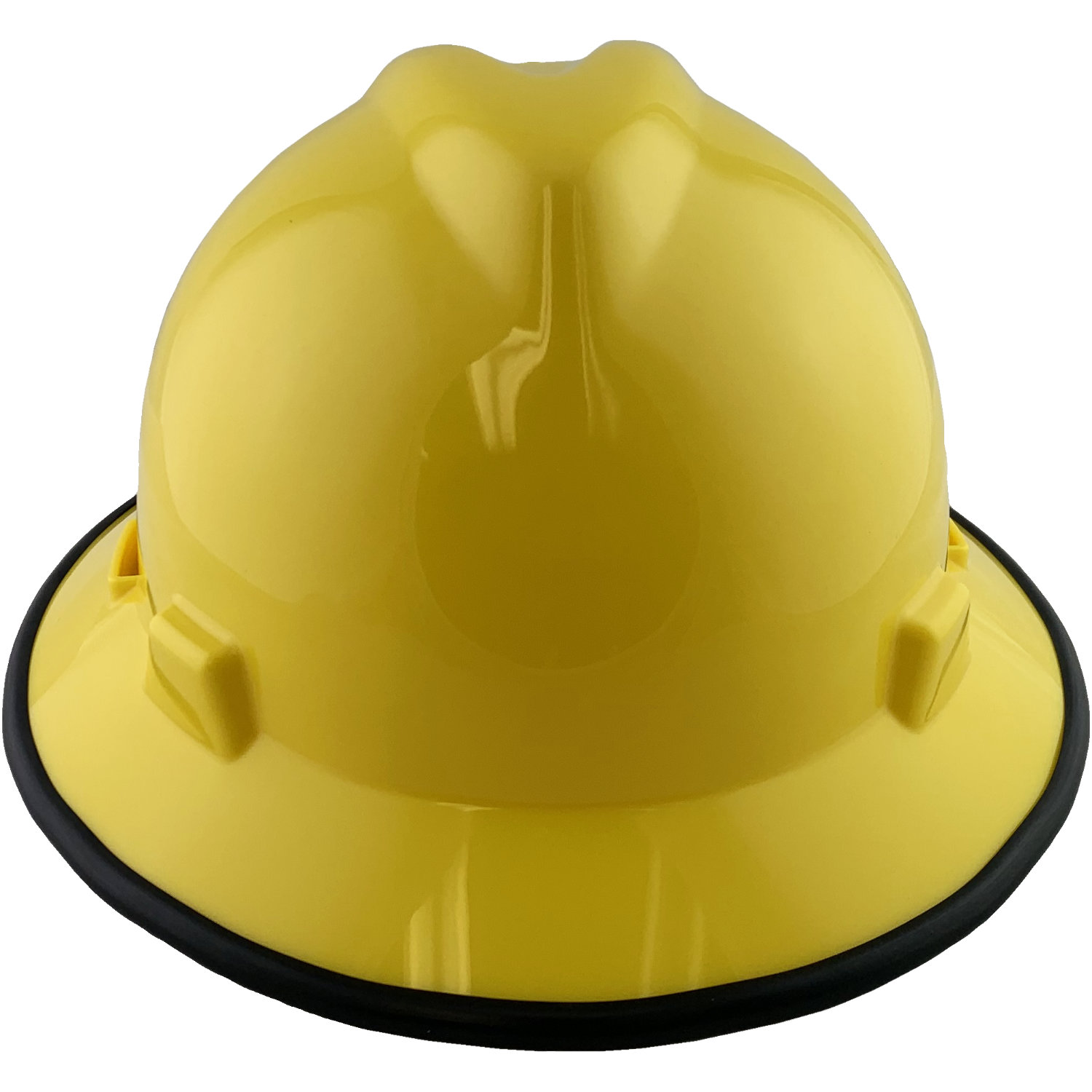 MSA V-Gard Full Brim Hard Hats with Fas-Trac Suspensions Yellow - with Protective Edge