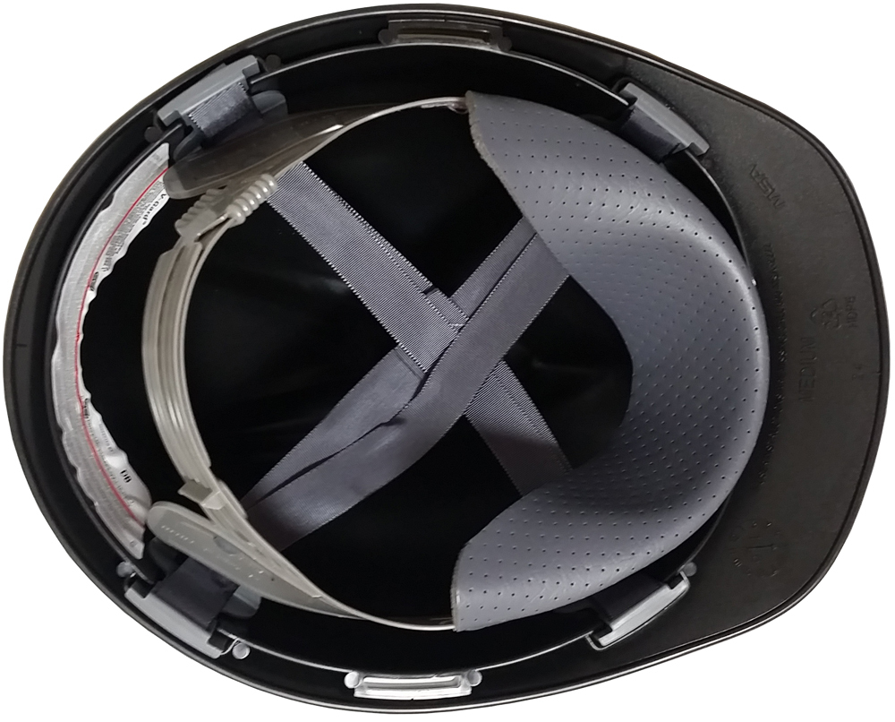 MSA Cap Style Large Jumbo Hard Hats with Staz-On Suspensions Black - Inside View