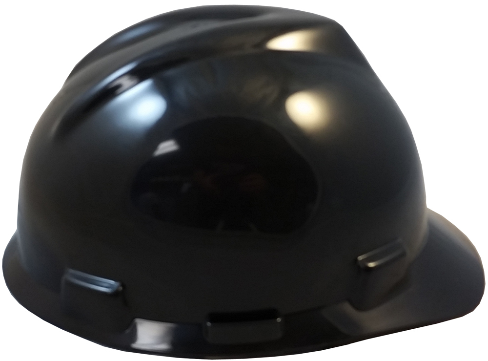 MSA Cap Style Large Jumbo Hard Hats with Staz-On Suspensions Black - Right