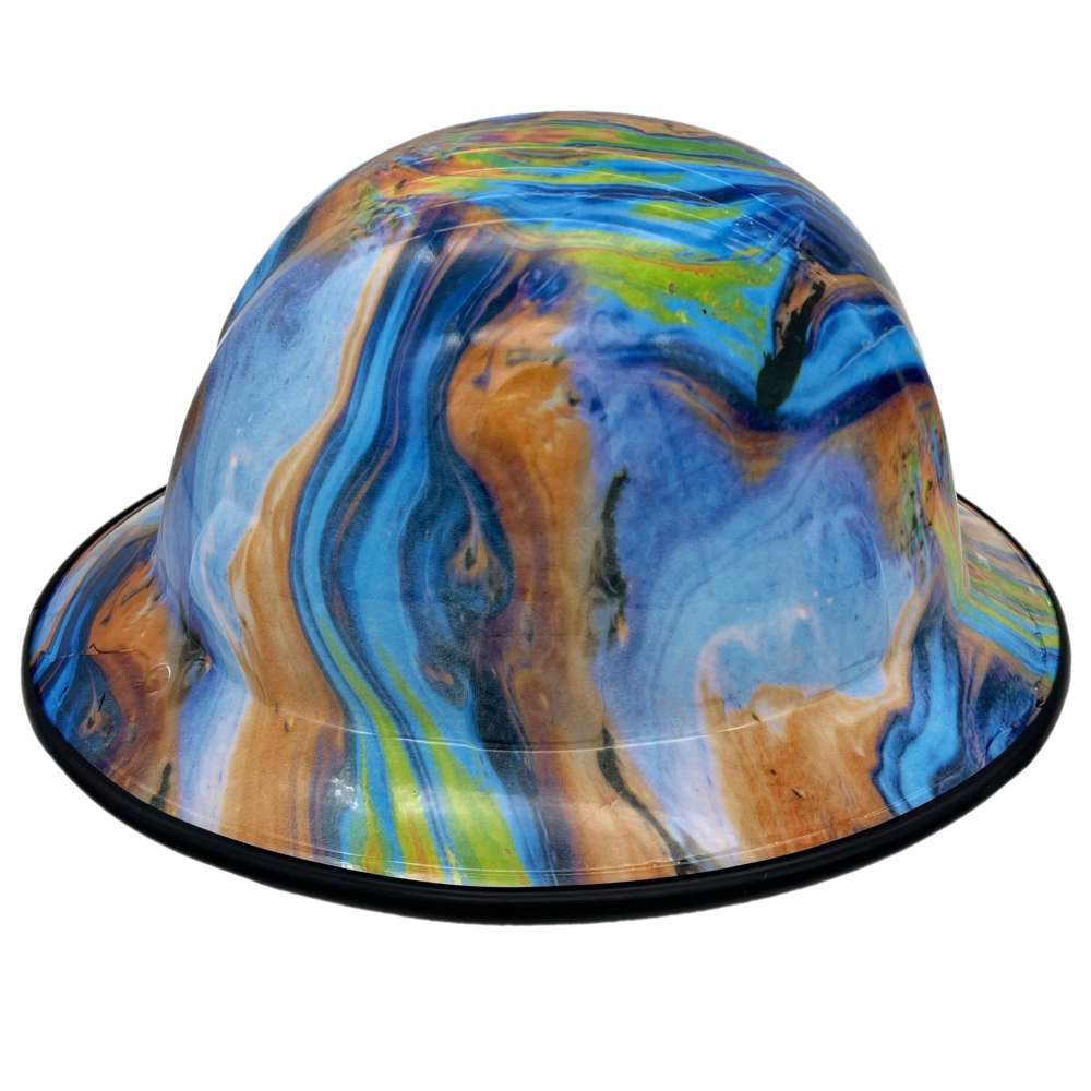 Oil Spill Design Hydro Dipped Hard Hats Full Brim - Edge Right Oil Spill Design Hydro Dipped Hard Hats Full Brim - Edge Right