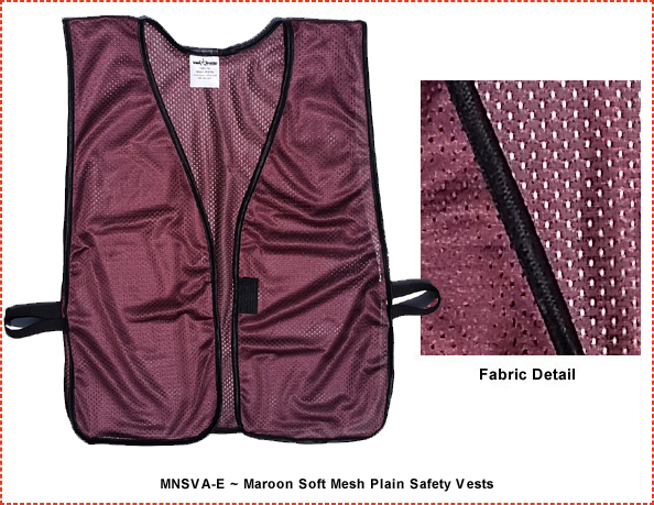 Economy Soft Mesh Safety Vests ~ Maroon