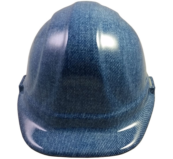Blue Denim Hydro Dipped Hard Hats Cap Style