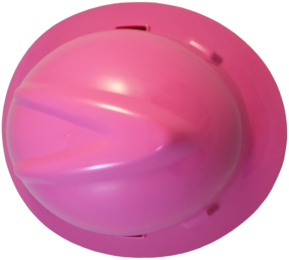 MSA V-Gard Full Brim Hard Hats with Fas-Trac Suspensions Hot Pink Top