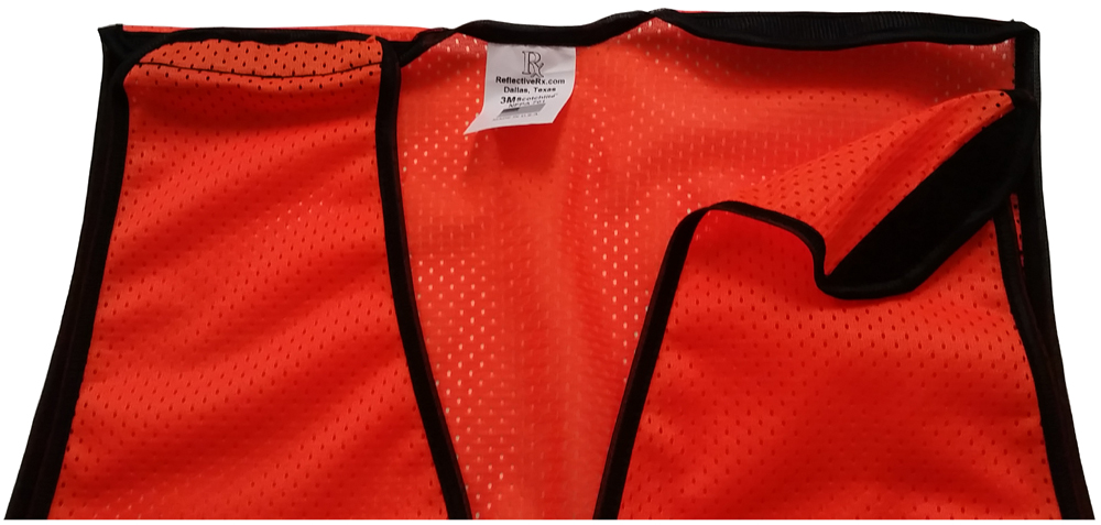 Orange Soft Mesh Plain Safety Vest ~Tear Away Top