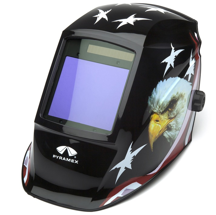 Pyramex Auto Darkening Digital Welding Helmet w/ American Eagle Design