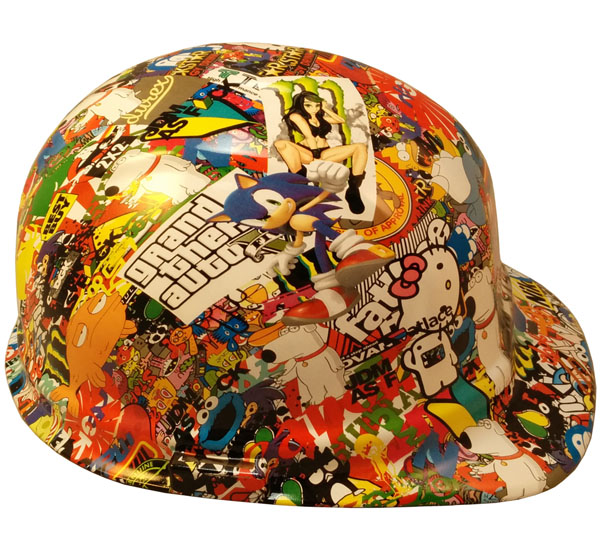 Cartoon Sticker Bomb 2 Hydro Dipped Cap Style Hard Hat pic 1