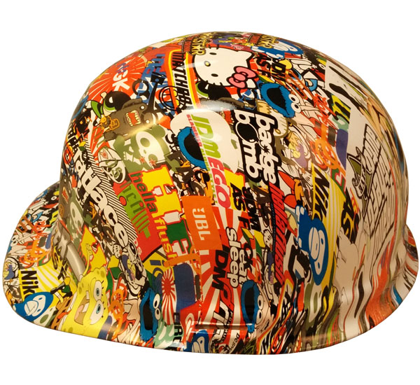 Cartoon Sticker Bomb 2 Hydro Dipped Hard Hats Cap Style