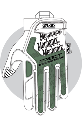 Mechanix M-Pact Wolf Grey Color Gloves, Part # MPT-88 pic 3