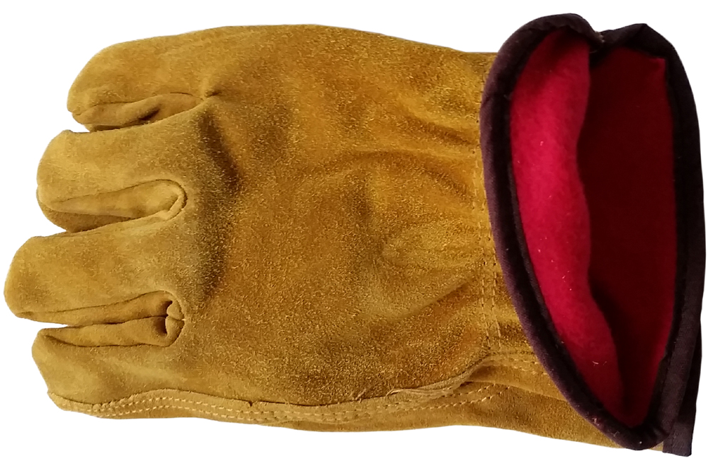 Grain Cowhide with Red Fleece Lining Gloves Grain Cowhide with Red Fleece Lining Gloves