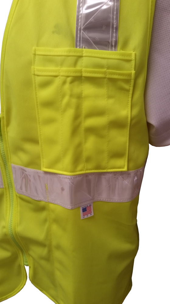 Lime SURVEYOR Vests CLASS 2 with Silver Stripes 4X