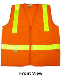 Orange MESH SURVEYOR Safety Vests CLASS 2 with Lime Stripes  pic 4