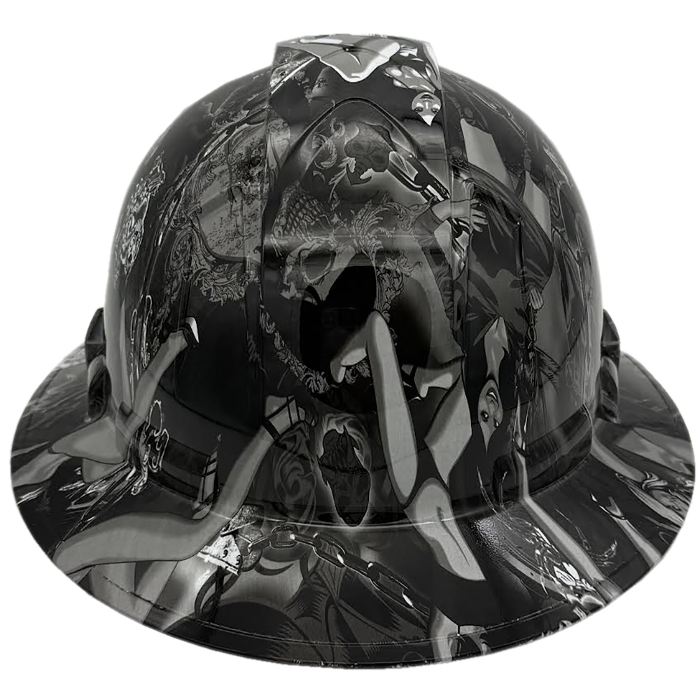 Bad Bones Hydro Dipped Hard Hats Full Brim Style ~ Back