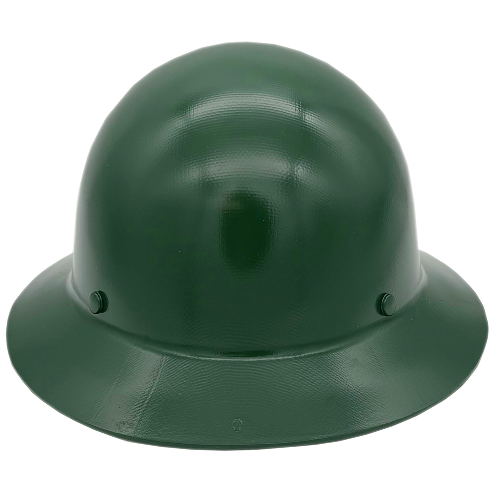 MSA Green Skullgard Full Brim Hard Hat with STAZ ON Suspension - Back