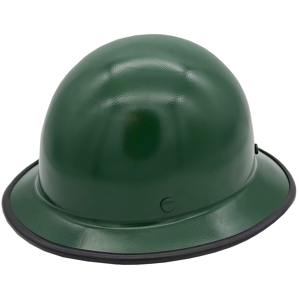 MSA Green Skullgard Full Brim Hard Hat with STAZ ON Suspension - Edge Oblique Left