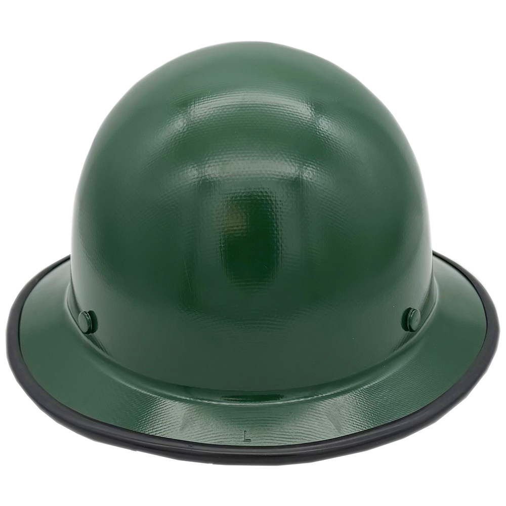 MSA Green Skullgard Full Brim Hard Hat with STAZ ON Suspension - Edge Front