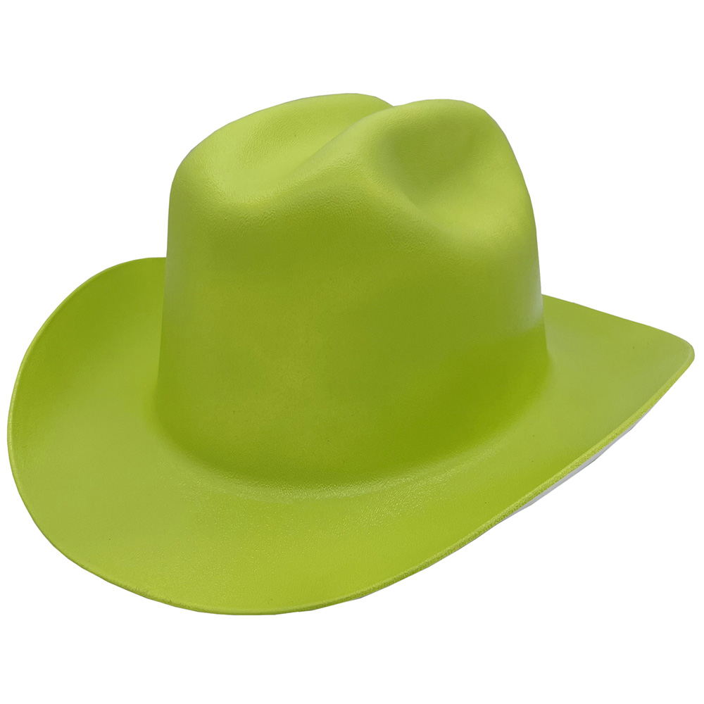 Outlaw Cowboy Hardhat with Ratchet Suspension Hi Viz Lime