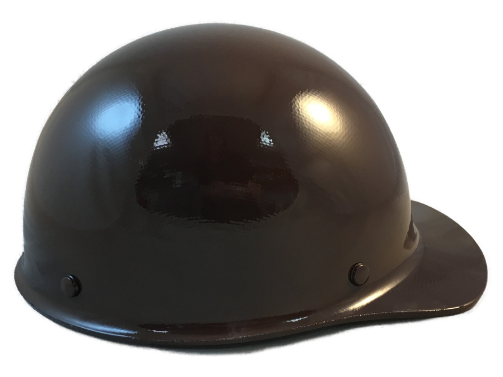 MSA Skullgard Cap Style With STAZ ON Suspension Brown - Left View