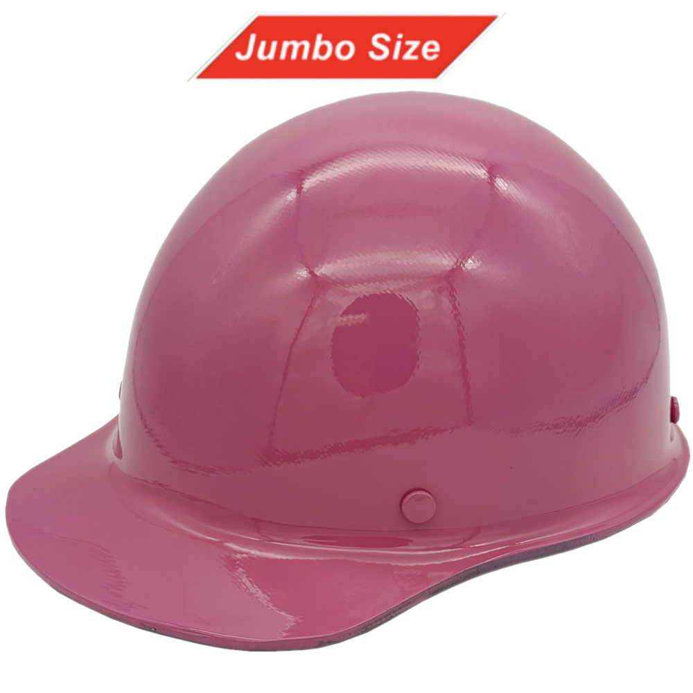 MSA Skullgard (LARGE SHELL) Cap Style Hard Hats with Ratchet Suspension Hot Pink - Oblique View 