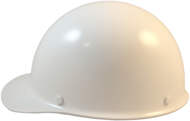 MSA Skullgard (LARGE SHELL) Cap Style Hard Hats with Ratchet Suspension - White - Left Side View
