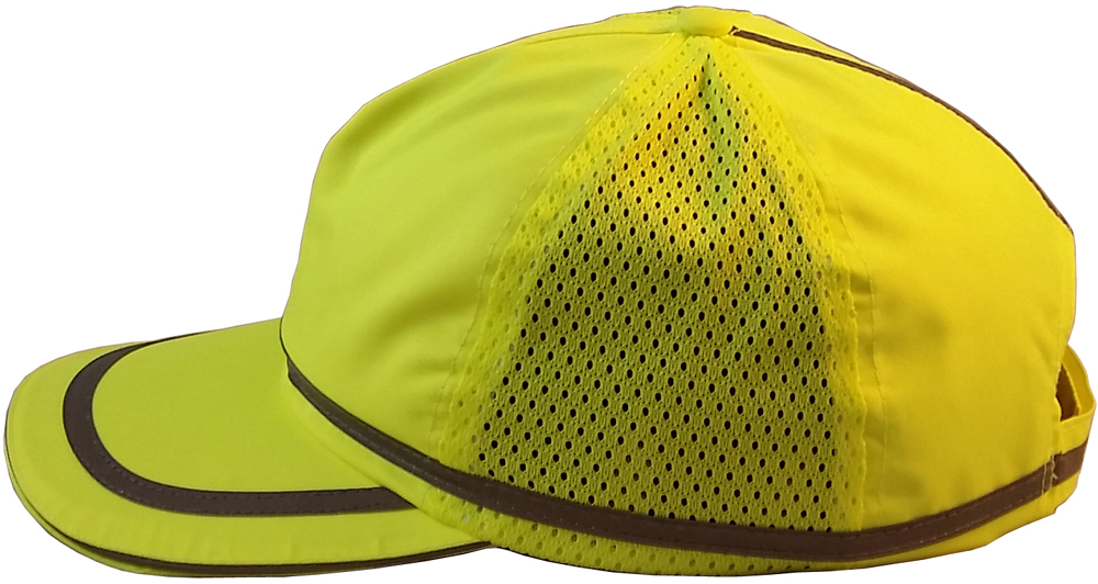 ERB Soft Bump Cap (Cap and Insert) - Hi Viz Lime - Left Side View