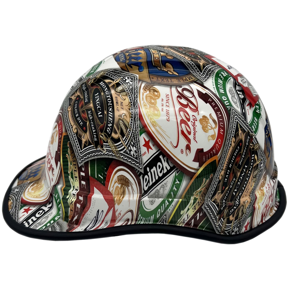Beer Cans Cap Style Hydro Dipped Hard Hats - Edge Left