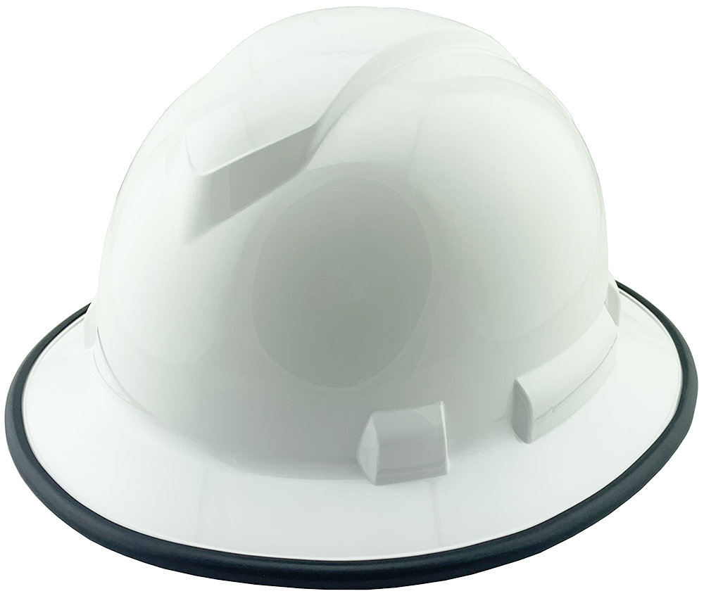 Pyramex Ridgeline Full Brim Hard Hat - White - with Protective Edge