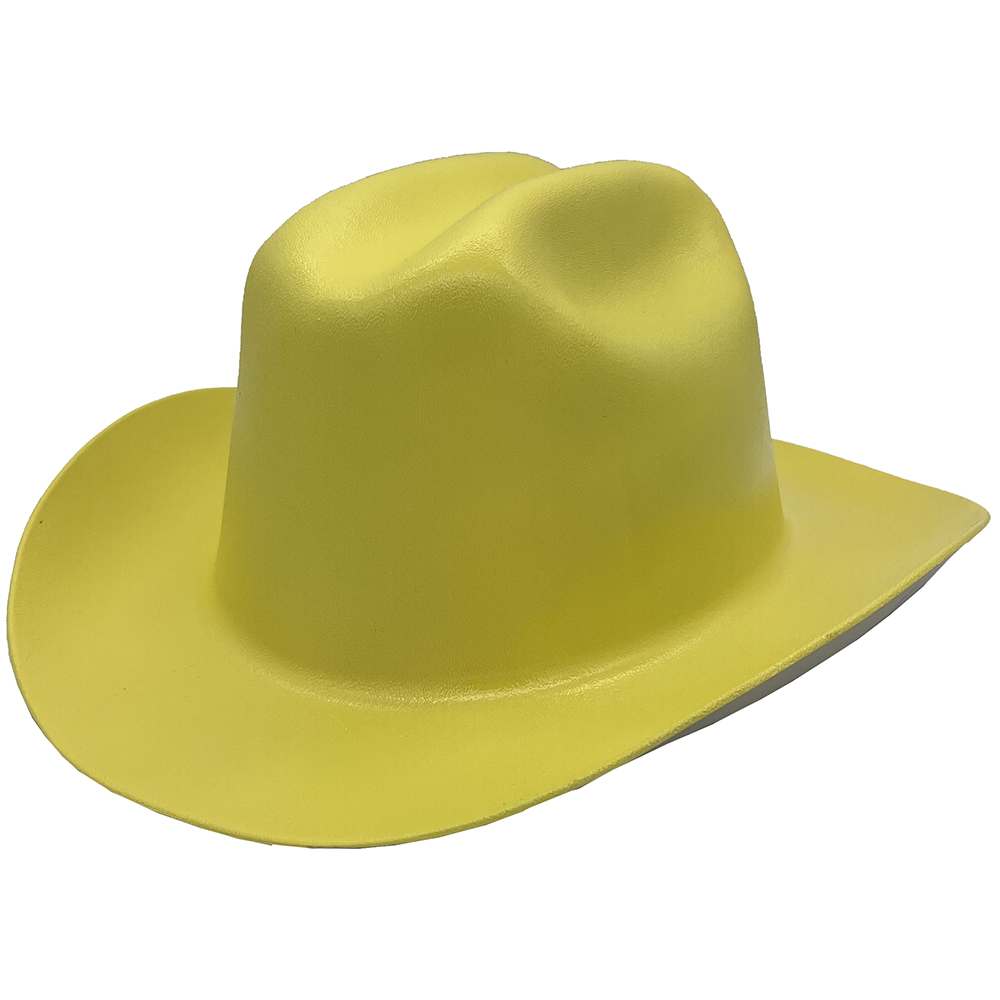 Outlaw Cowboy Hardhat with Ratchet Suspension Yellow - Oblique Left