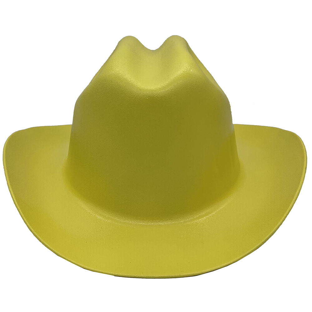 Outlaw Cowboy Hardhat with Ratchet Suspension Yellow - Front