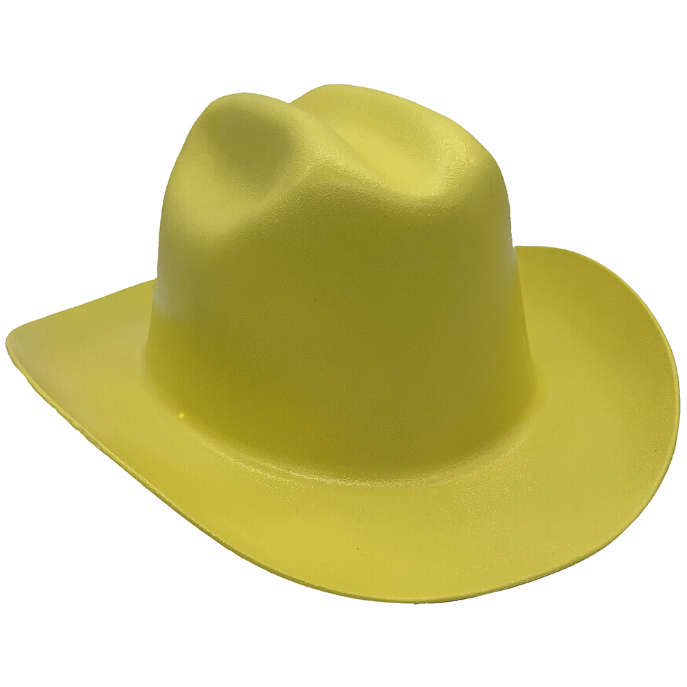 Outlaw Cowboy Hardhat with Ratchet Suspension Yellow - Oblique Right