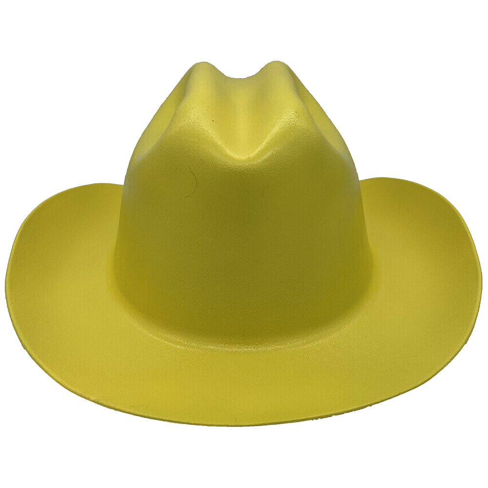 Outlaw Cowboy Hardhat with Ratchet Suspension Yellow - Back