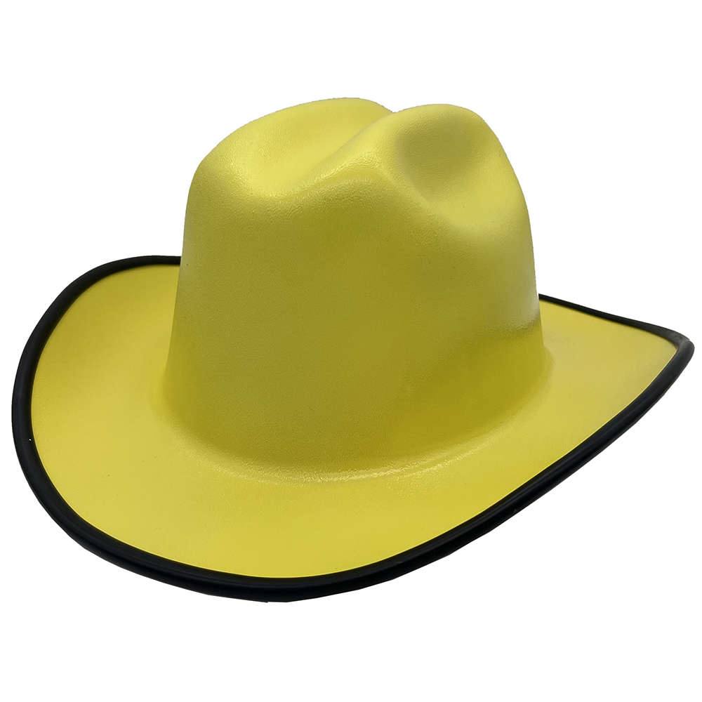 Outlaw Cowboy Hardhat with Ratchet Suspension Yellow - Edge Oblique Left