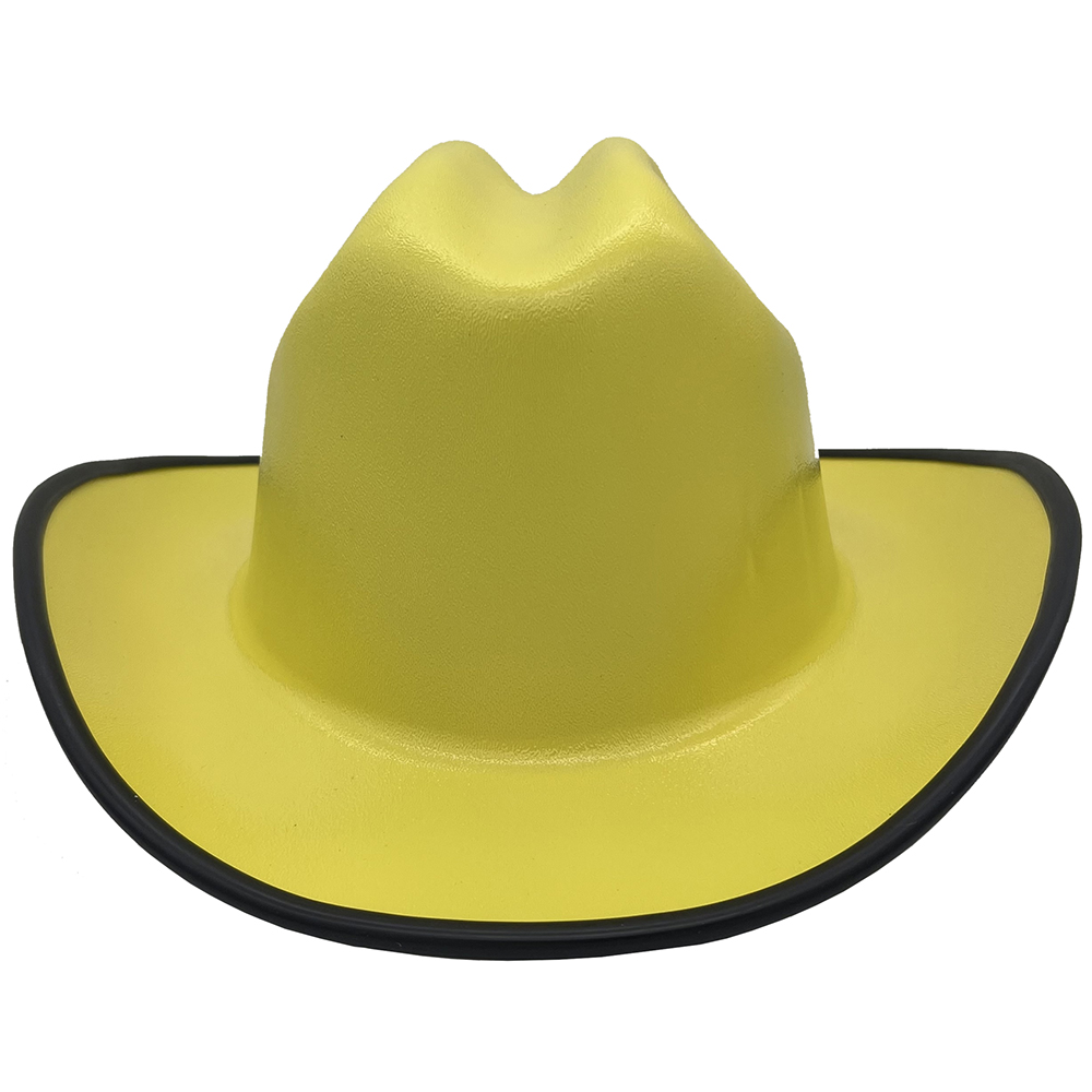 Outlaw Cowboy Hardhat with Ratchet Suspension Yellow - Edge Front
