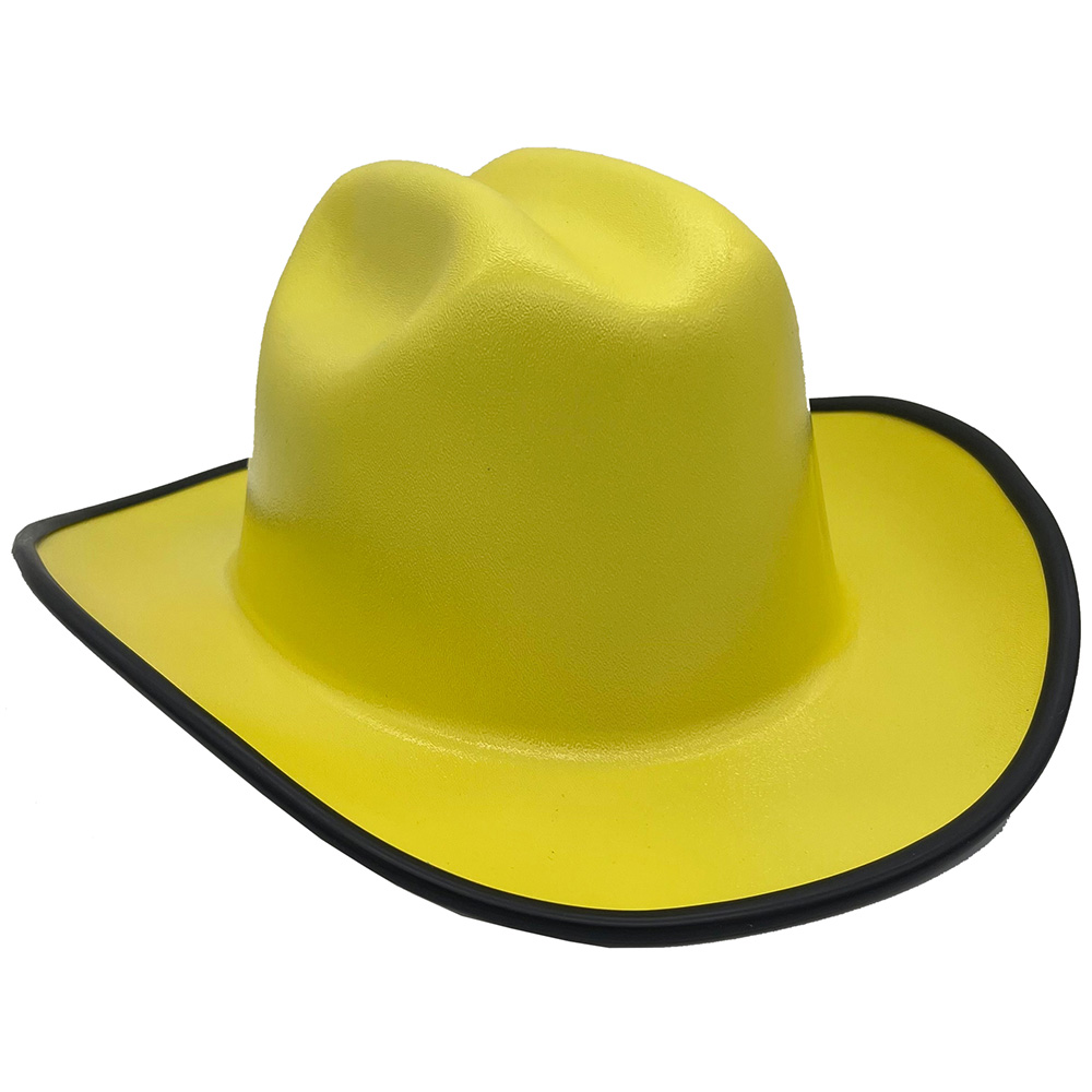 Outlaw Cowboy Hardhat with Ratchet Suspension Yellow - Edge Oblique Right