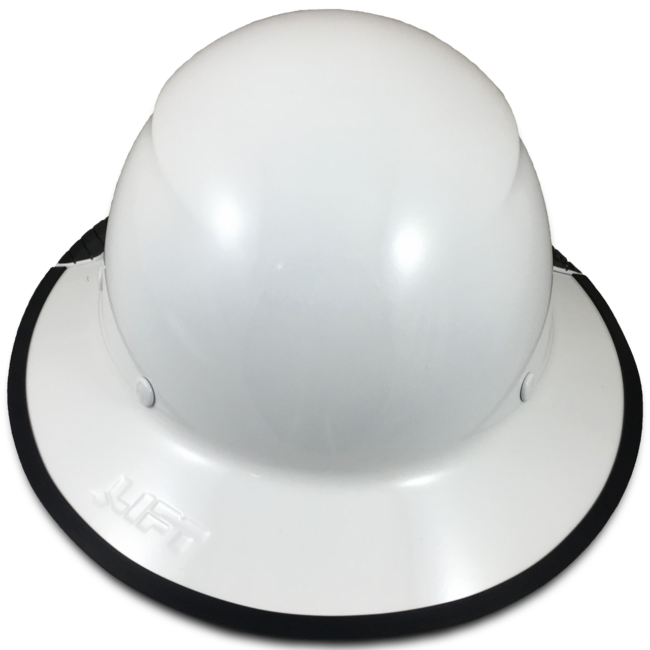 Actual Carbon Fiber Hard Hat - Full Brim White