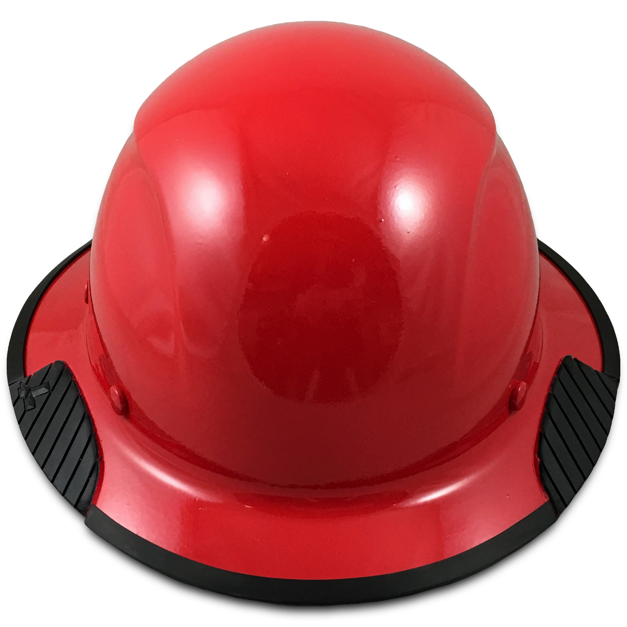 Actual Carbon Fiber Hard Hat with Protective Edge - Full Brim High Vision Red - Front 