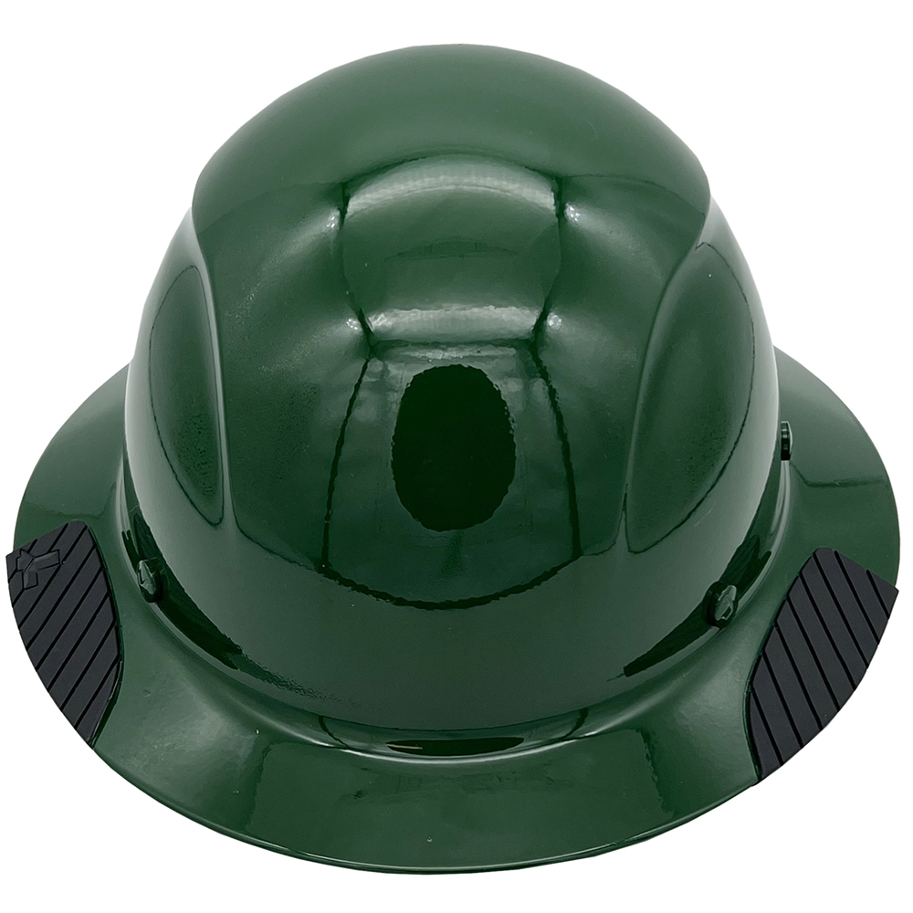 Actual Carbon Fiber Hard Hat Full Brim Dark Green - Front