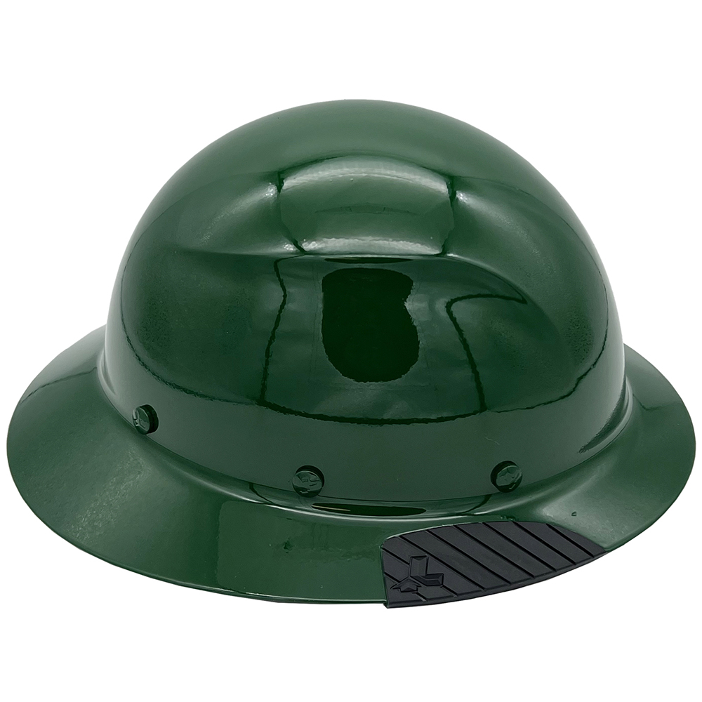 Actual Carbon Fiber Hard Hat Full Brim Dark Green - Right