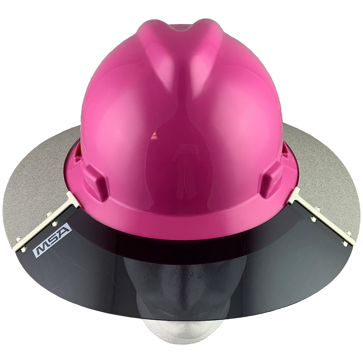 MSA Full Brim V-Guard Hard Hat with Sun Shield - Pink MSA Full Brim V-Guard Hard Hat with Sun Shield - Pink