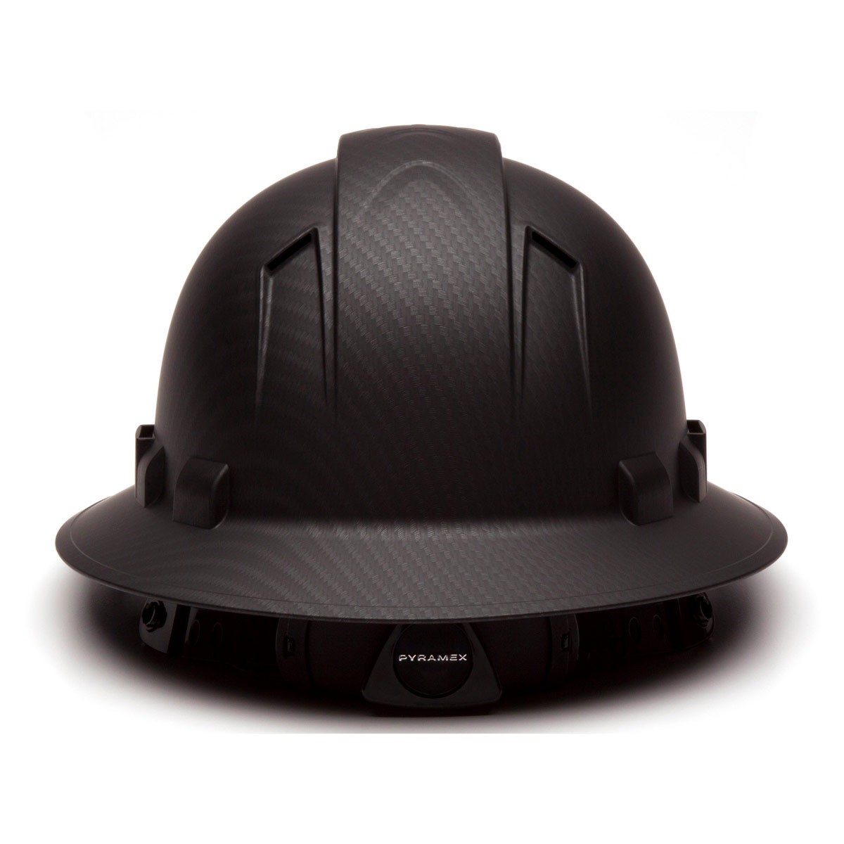 Pyramex 4 Point Vented Full Brim Black Ridgeline Style Hard Hat with RATCHET Suspension Graphite pattern