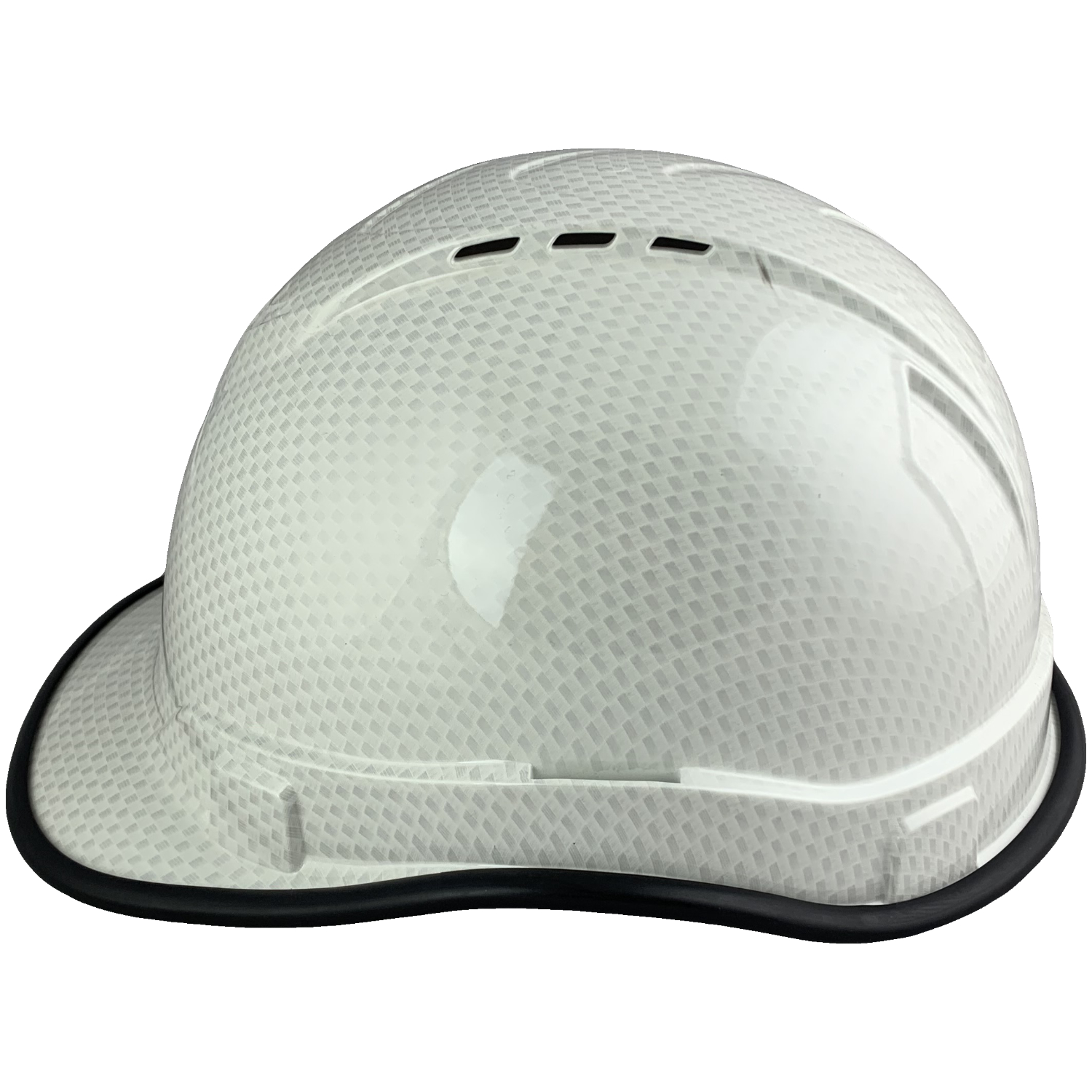 Pyramex Ridgeline Full Brim Style Hard Hat with White Graphite Pattern with Protective Edge - Left