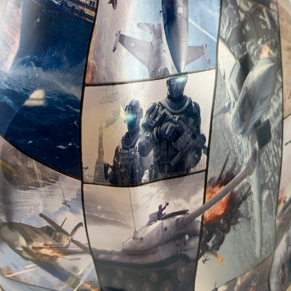 Video Games Style Cap Style Hydro Dipped Hard Hats - Close Up View