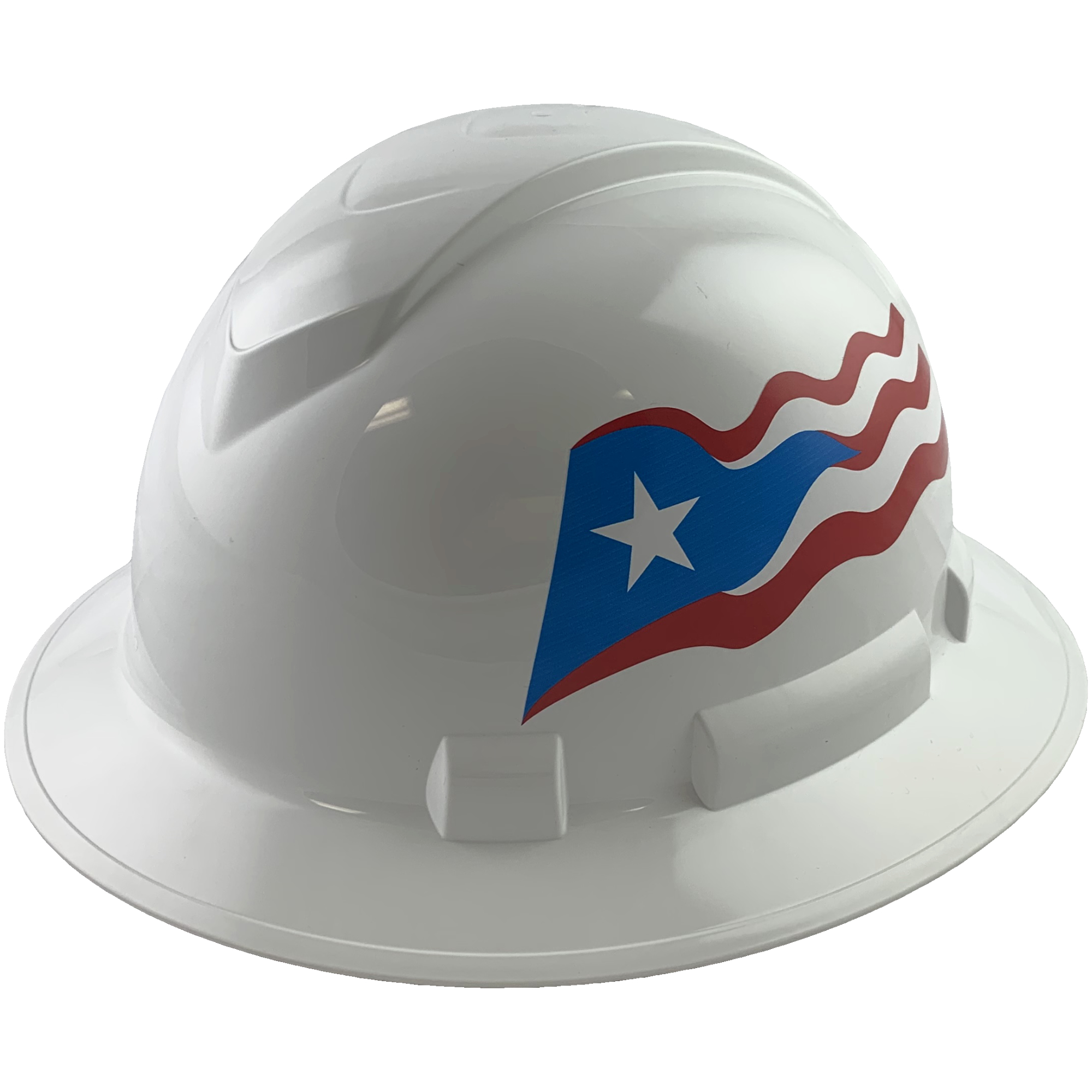 Pyramex Ridgeline Full Brim Hard Hats Puerto Rican Flag | T.A.S.C.O.