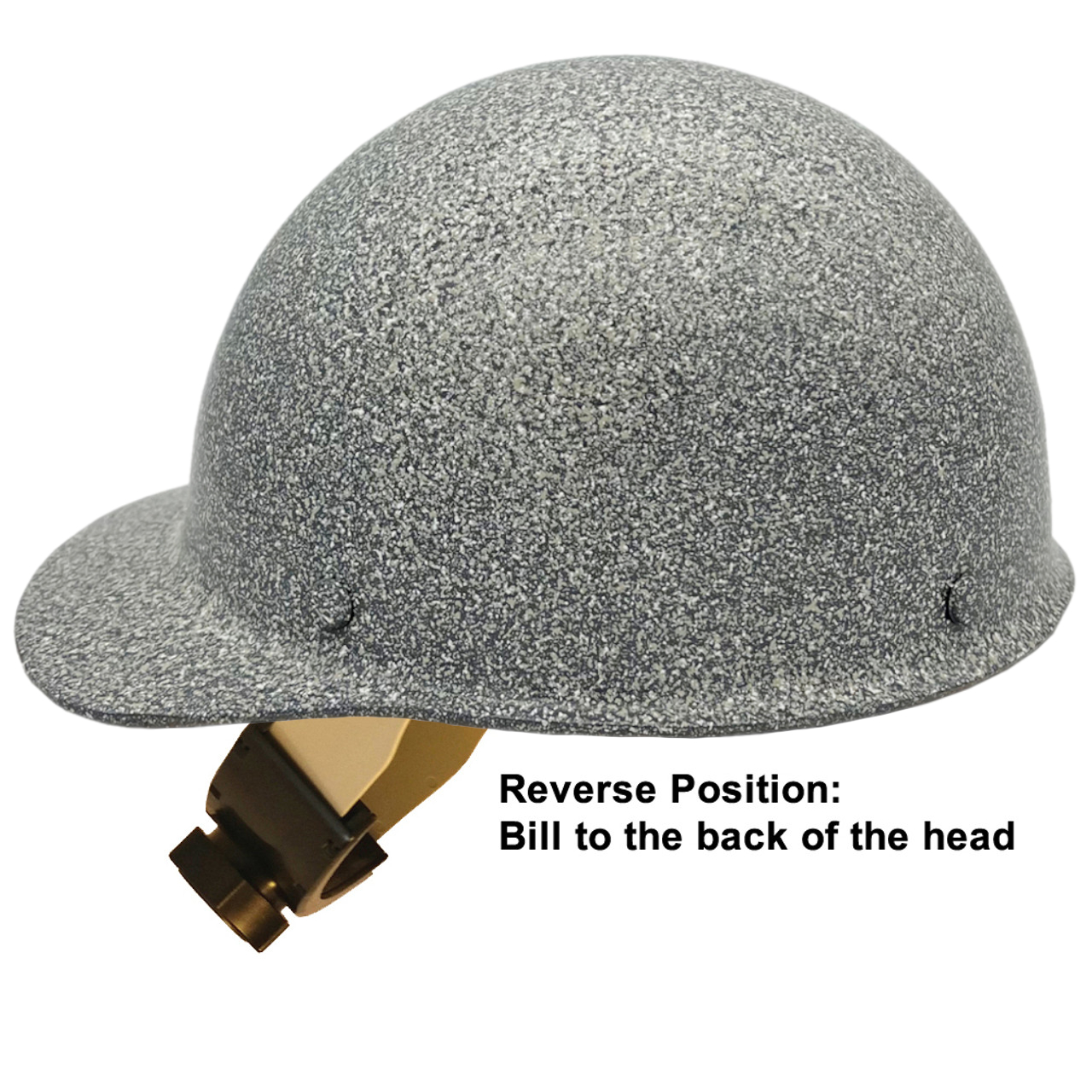 MSA Skullgard Cap Style Hard Hats With Swing Suspension Textured Stone - Swing Suspension in Reverse Position