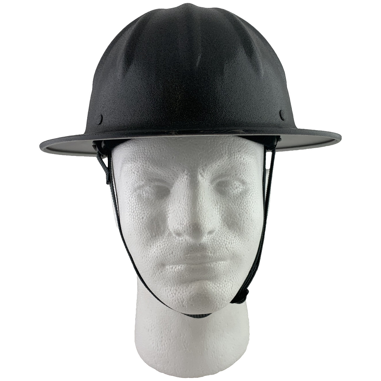 SkullBucket Aluminum Full Brim Hard Hats with Ratchet Suspensions with Chin Strap - Textured Gun Metal