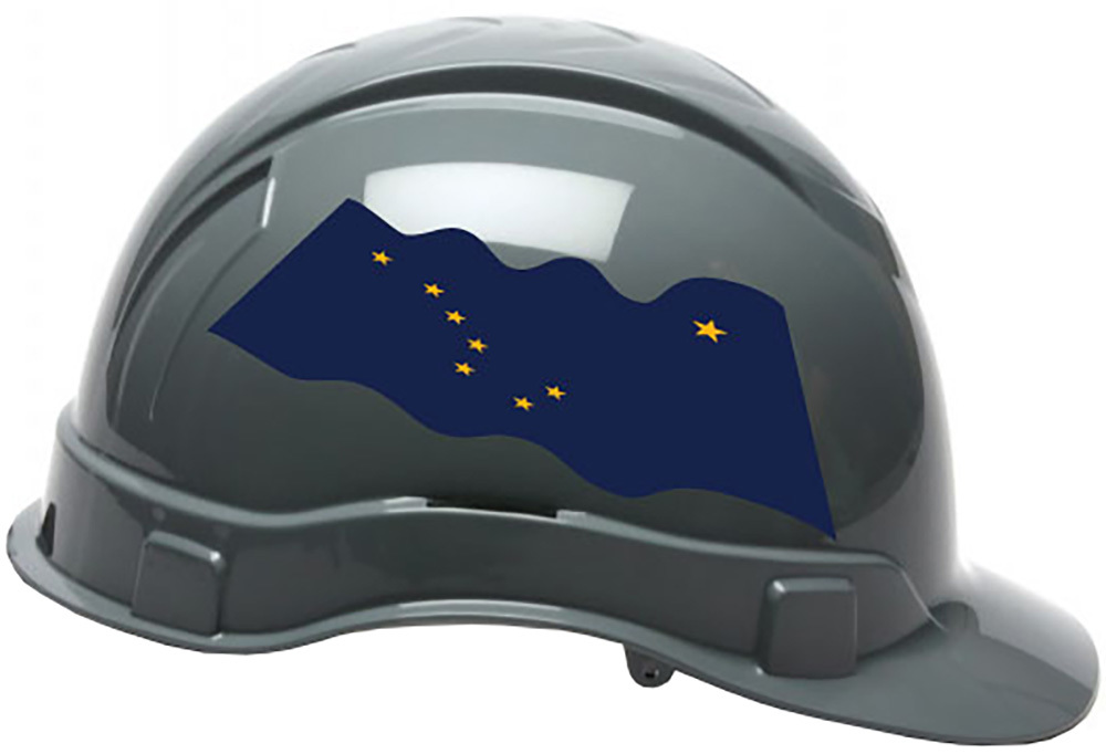 Pyramex Ridgeline Cap Style Hard Hats - Alaska Flag ~ Right Side  View