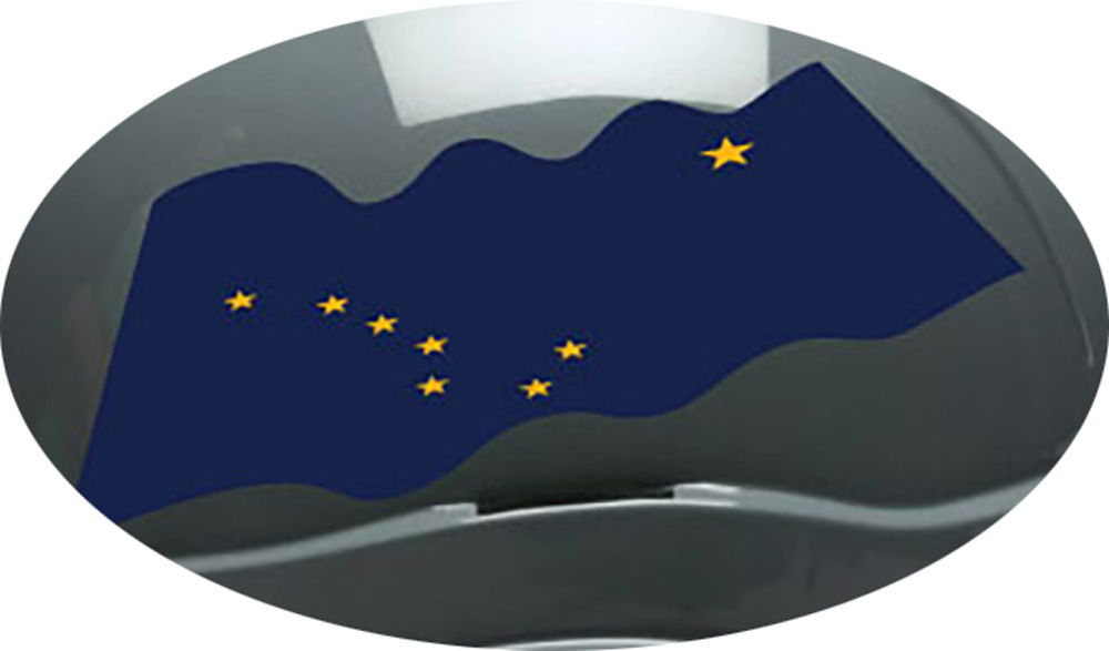Pyramex Ridgeline Cap Style Hard Hats - Alaska Flag ~ Detail  View