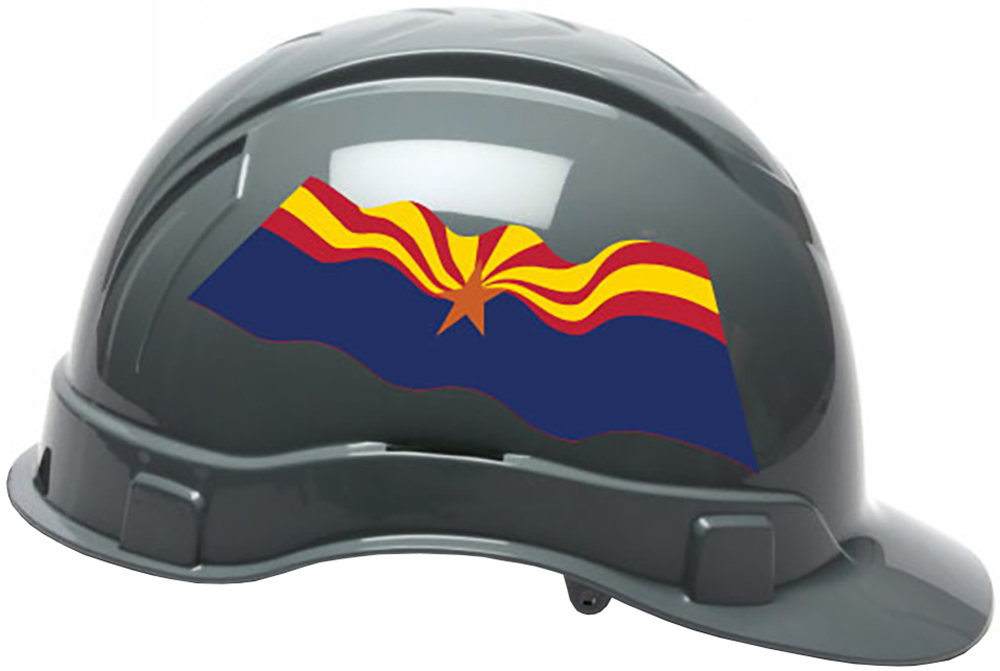 Pyramex Ridgeline Cap Style Hard Hats - Arkansas Flag ~ Right Side  View
